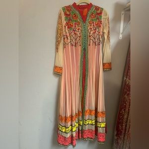 Anarkali style fancy wedding 3 piece dress pakistani indian